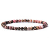 4mm Round Natural Rhodonite Beads Bracelet for Men KG3069-15-1