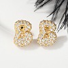 Brass Micro Pave Cubic Zirconia Stud Earrings EJEW-Z091-04G-B-5