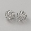 Stainless Steel Spiral Bead Cage Pendants STAS-WH0016-57P-2