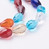1 Strand Faceted Teardrop Glass Beads Strands X-EGLA-E010-8x12mm-03-3