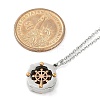 304 Stainless Steel Clear Cubic Zirconia Compass Pendant Cable Chain Necklaces for Women NJEW-F331-03GP-5