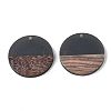 Transparent Resin & Walnut Wood Pendants RESI-S358-02B-H-M-3