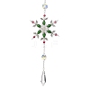 Christmas Glass Snowflake Pendant Decoration HJEW-TA00230-1
