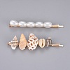 Iron Hair Clip and Stud Earrings Jewelry Sets SJEW-E331-07-2