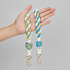 HOBBIESAY 2Pcs 2 Colors Cotton Handmade Braided Wrist Lanyard Pendant Decorations KEYC-HY0001-21-4