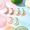 304 Stainless Steel Glass Fruit Dangle Stud Earrings EJEW-MZ00524-1