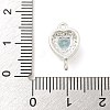 Brass Pave Cubic Zirconia Connector Charms KK-Z072-06S-01-3