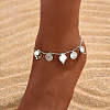 Summer Beach Style Brass Pendant Anklet with Rhombus & Flat Round Tassel JL5843-1