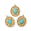 304 Stainless Steel Pave Natural Amazonite Pendants STAS-P380-22G-01-1