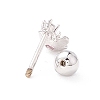 Pink Cubic Zirconia Sakura Cartilage Earrings for Women LS-EJEW-A065-05P-2