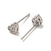 Clear Cubic Zirconia Heart Stud Earrings EJEW-K093-24P-2