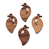 Natural Walnut Wood Pendants WOOD-T023-18-3