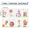8 Sheets 8 Styles PVC Waterproof Wall Stickers DIY-WH0345-037-2