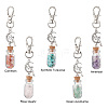 Glass Wishing Bottle with Gemstone Chip inside Pendant Decorations HJEW-JM01991-1