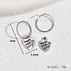 Vintage Punk Style Brass Heart Hoop Earrings XL2786-2