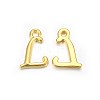 Golden Plated Alloy Letter Pendants X-PALLOY-J718-01G-L-1