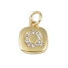 Rack Plating Brass Micro Pave CLear Cubic Zirconia Charms KK-E110-14G-Q-1