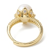 Round Natural Pearl Adjustable Rings RJEW-P113-02G-3