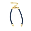 Leather Braided Cord Link Bracelets MAK-K022-01G-05-1