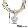 Fashionable Rock Hip-hop Style Brass Pave Clear Cubic Zirconia Shield Pendant Tennis Necklaces for Men VV4192-4-1