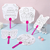 16Pcs 4 Styles Paper Hand Held Fan DIY-GF0010-33-4