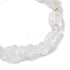 Natural Quartz Crystal Chip & Cuboid Rock Crystal Beaded Stretch Bracelets for Women BJEW-JB10808-03-4