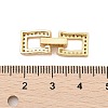 Brass Micro Pave Clear Cubic Zirconia Fold Over Clasps KK-C075-07G-3