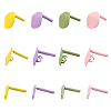 SUPERFINDINGS 48Pcs 12 Style Spray Painted Iron Stud Earring Findings IFIN-FH0001-69-1