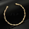 Brass Twisted Cuff Bangles for Women BJEW-F482-08G-3