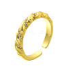 2Pcs 2 Styles Brass Micro Pave Clear Cubic Zirconia Cuff Rings for Women RJEW-S399-02G-5