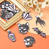 12Pcs 6 Styles Halloween Acrylic Pendants SACR-CJ0001-21-5