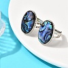 Brass & Natural Paua Shell Link Finger Rings RJEW-S638-01P-2