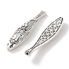 Tibetan Style Zinc Alloy Lotus Flower Pattern Fish Beads PALLOY-P078-01-2