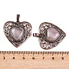 Natural Rose Quartz Peach Love Heart Pendants G-G158-01-18-3