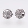 Long-Lasting Plated Brass Micro Pave Cubic Zirconia Beads ZIRC-F060-07P-1