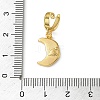 Christmas Brass Rhinestone Moon Pendant Decorations KK-H498-01G-08-3