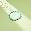 Synthetic Turquoise(Dyed) Cross Beaded Stretch Bracelet BJEW-JB08450-02-2