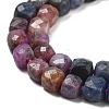 Natural Red Corundum/Ruby and Sapphire Beads Strands G-H042-A51-03-4