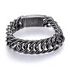 304 Stainless Steel Curb Chains Bracelets BJEW-E346-24AS-1