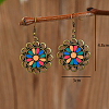 Stainless Steel Flower Dangle Earrings ON3560-5