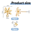 16Pcs Brass Stud Earrings Findings KK-DC0005-20-2