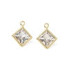 Brass Pave Clear Cubic Zirconia Charms CU-CBAD360-04G-01-1