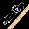 Glass Suncatcher with Brass Cable Chains & Links HJEW-JM04989-3