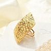 Textured Square 304 Stainless Steel Open Cuff Rings for Women RJEW-U039-04G-1