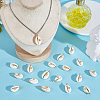 60Pcs 6 Styles Natural Cowrie Shell Pendants PALLOY-ME00013-4