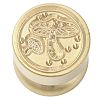 Golden Tone Round Wax Seal Brass Stamp Heads AJEW-M040-01G-E-2