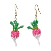 304 Stainless Steel Glass Seed Beads Carrot Dangle Earrings EJEW-MZ00579-01-3