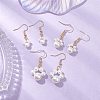 Round Shell Pearl Beads Dangle Earrings EJEW-JE06318-1