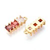 Brass Micro Pave Cubic Zirconia Charms KK-N263-95A-G-2