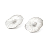 304 Stainless Steel Shell Pearl Flower Stud Earrings for Women EJEW-U020-21P-2